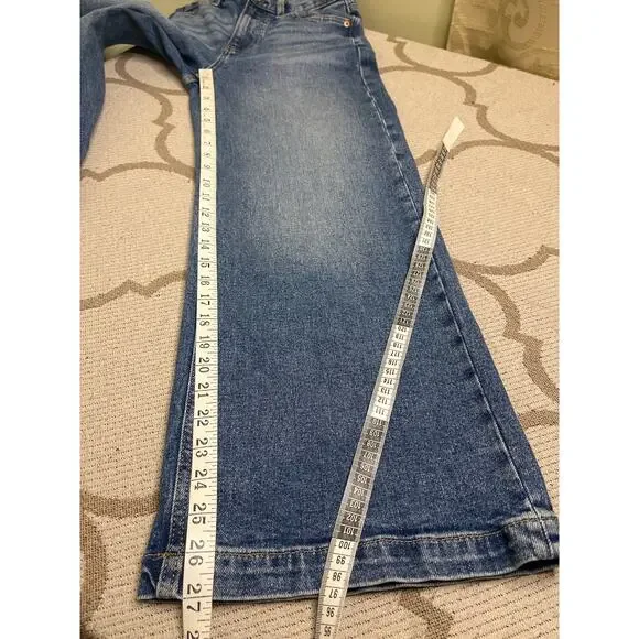 Gap High Rise Stride Ankle medium indigo wide leg jeans, size 25/ 0 - Picture 9 of 12